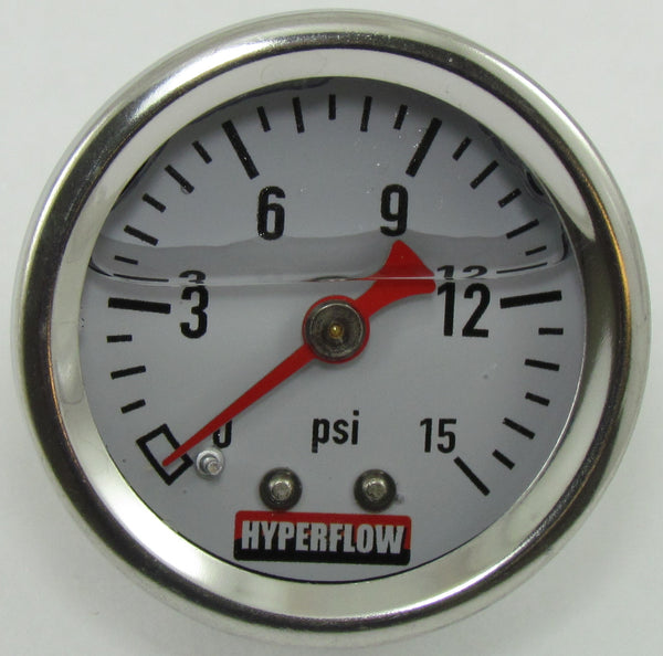 1600 SERIES FUEL PRESSURE GAUGE 1-1/2' FACE 1/8npt - CHROME