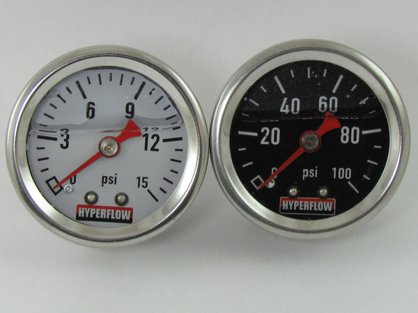 1600 SERIES FUEL PRESSURE GAUGE 1-1/2' FACE 1/8npt - CHROME