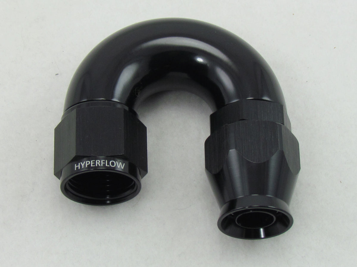 AN -6 (6AN AN6) 180 Degree 8mm 5/16 Barb Push on Hose Fitting in Black AN -6 (6AN AN6) 180 Degree 8mm 5/16 Barb Push on Hose Fitting in Black