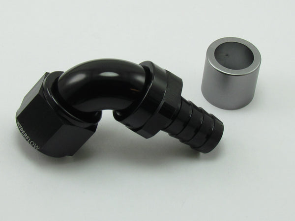 124 SERIES MEGAFLOW SWIVEL CRIMP HOSE END WITH COLLAR - 90°