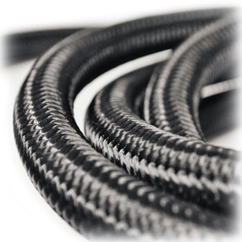 Black Braided Hose (6AN)  steel-reinforced/fiber-covered rubber